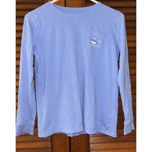 Vineyard Vines Long Sleeve Shirt Winter Whale Blue Youth Large 14